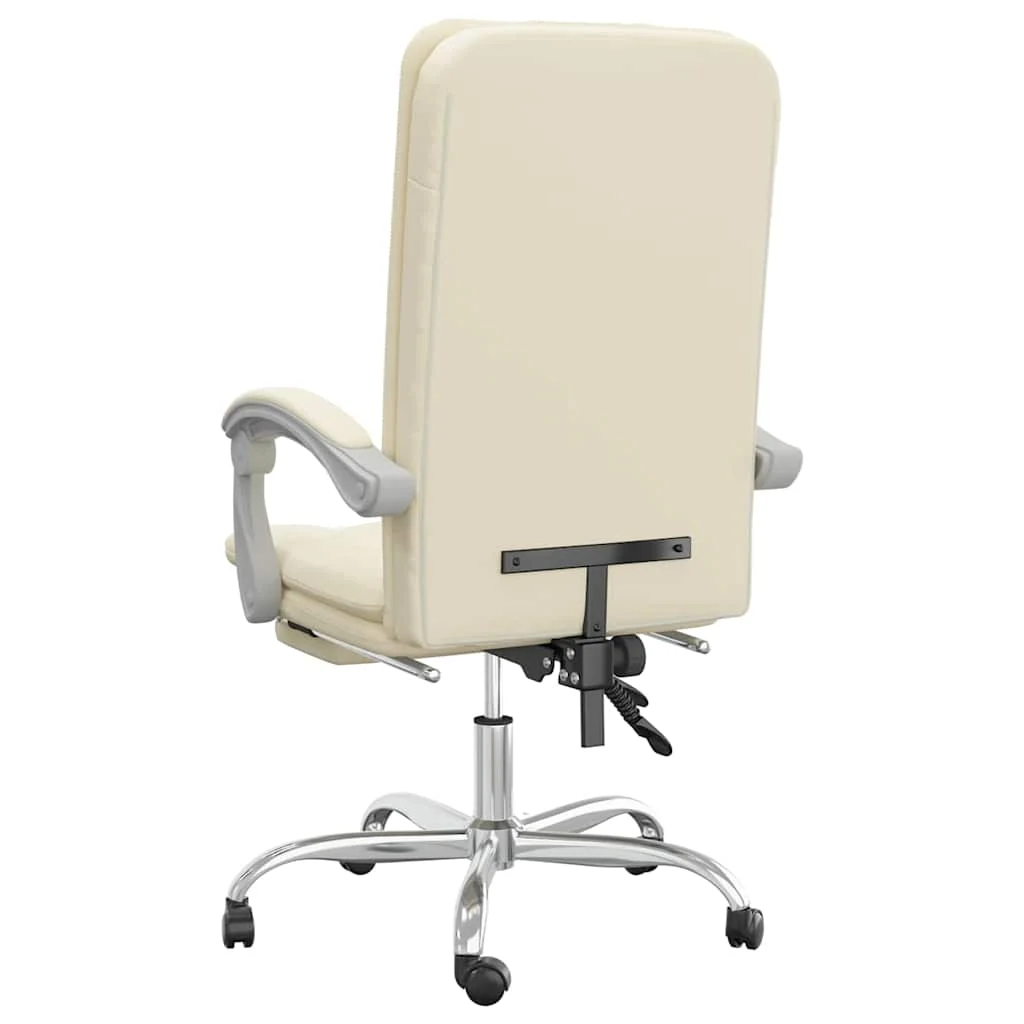 Fauteuil inclinable de bureau 63 x 56 x 120 cm crème similicuir – vue en situation