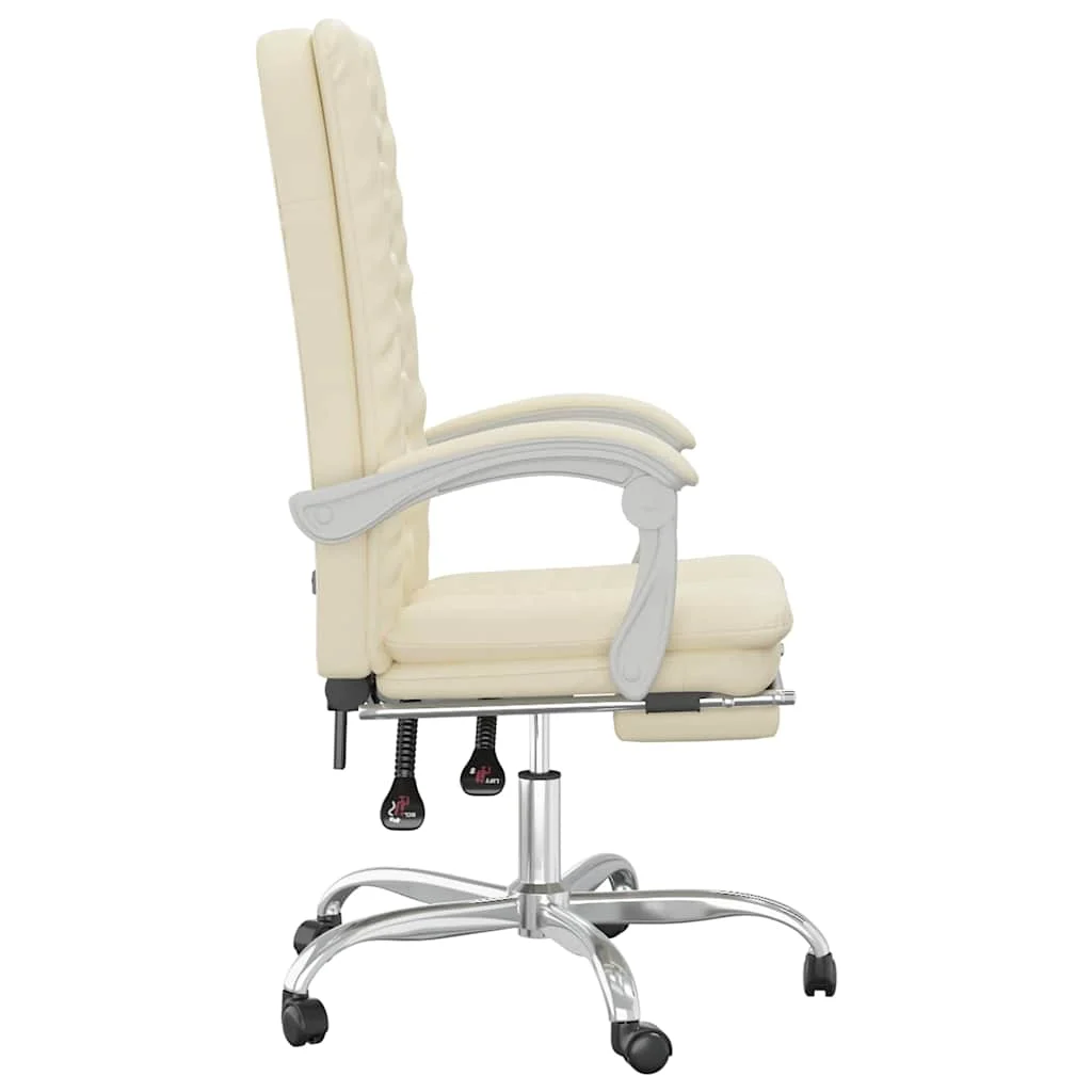 Fauteuil inclinable de bureau 63 x 56 x 120 cm crème similicuir – vue de dessus
