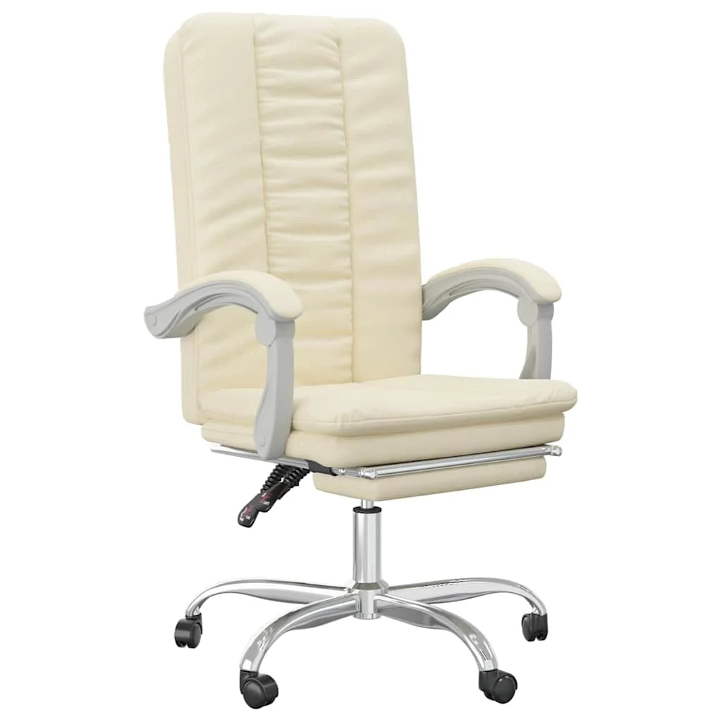 Fauteuil inclinable de bureau 63 x 56 x 120 cm crème similicuir – vue de face