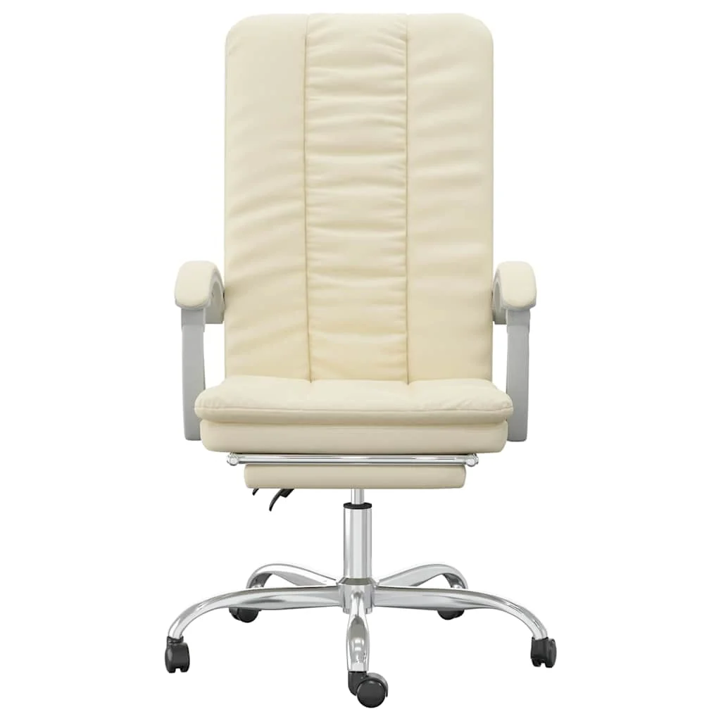 Fauteuil inclinable de bureau 63 x 56 x 120 cm crème similicuir – vue de côté
