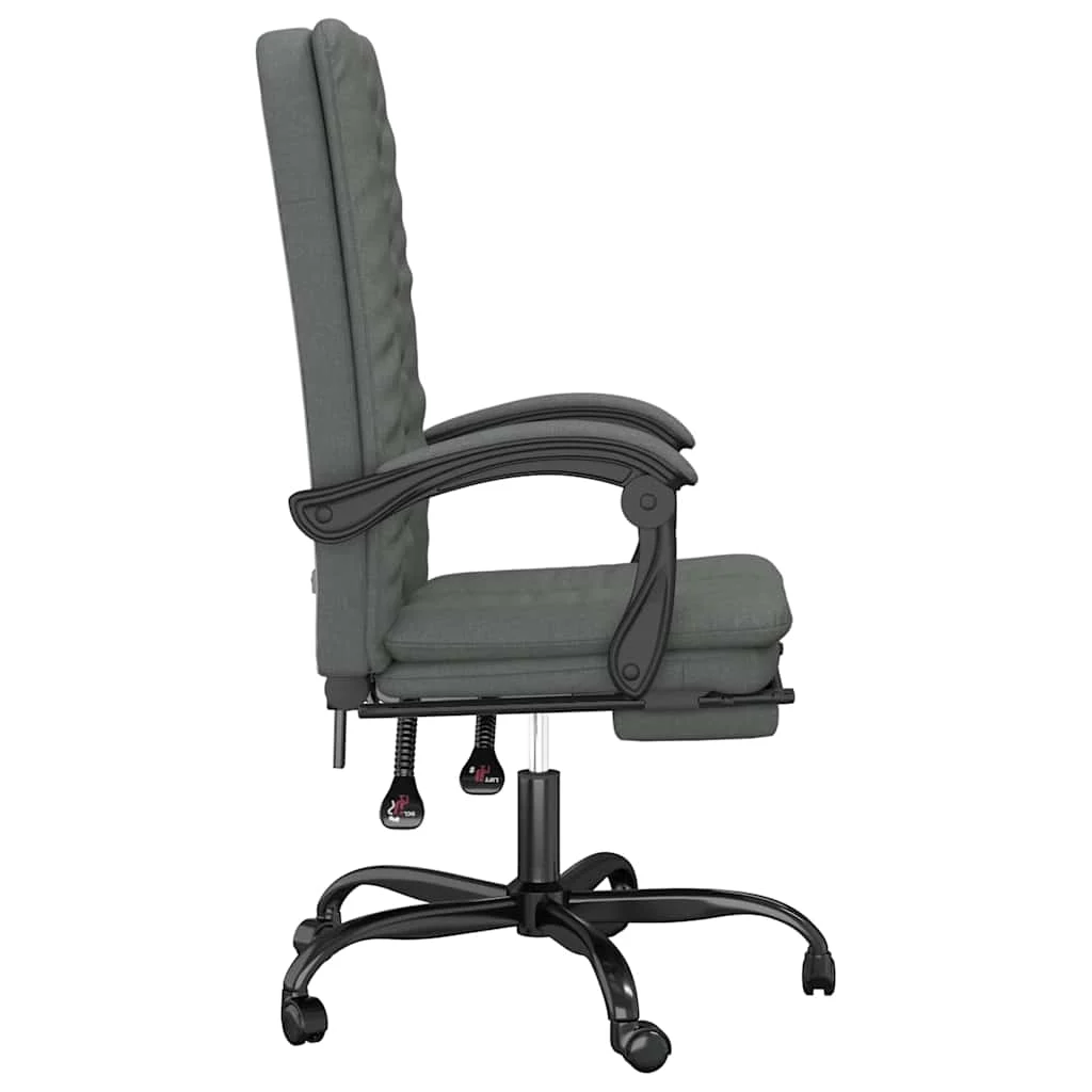 Fauteuil inclinable de bureau 63 x 56 x 120 cm gris foncé tissu – vue de dessus