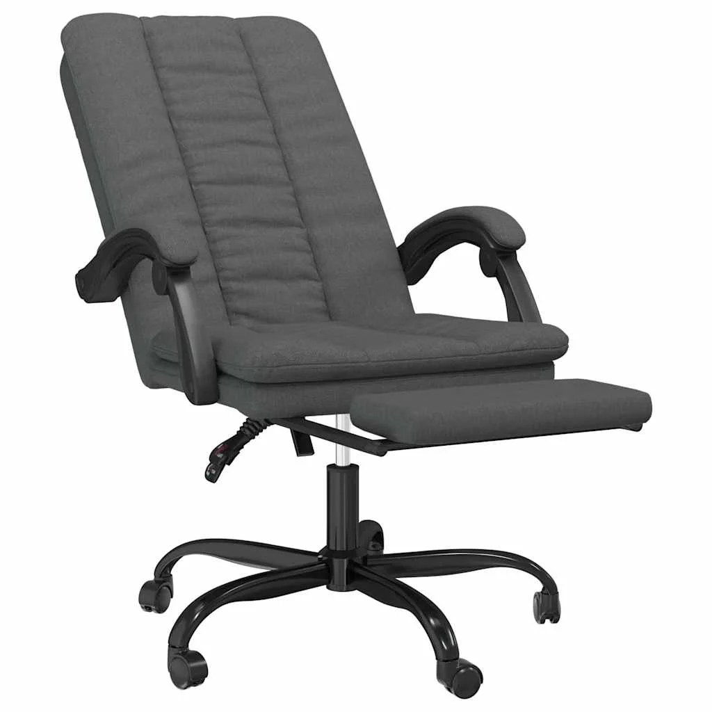 Fauteuil inclinable de bureau 63 x 56 x 120 cm gris foncé tissu – vue de détail