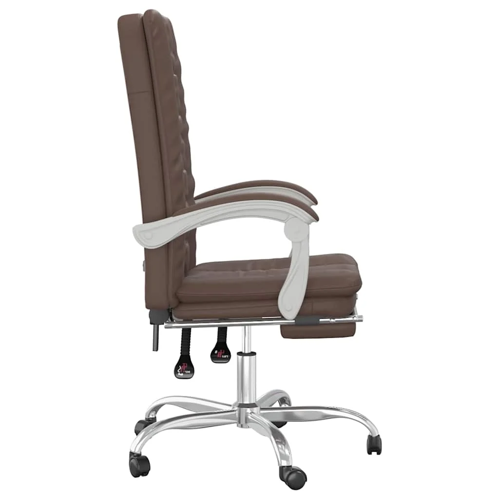 Fauteuil inclinable de bureau 63 x 56 x 120 cm marron similicuir – vue de dessus