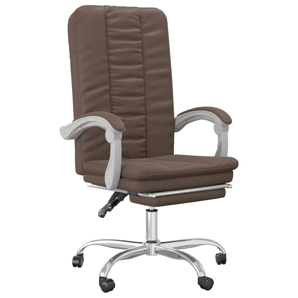 Fauteuil inclinable de bureau 63 x 56 x 120 cm marron similicuir – vue de face
