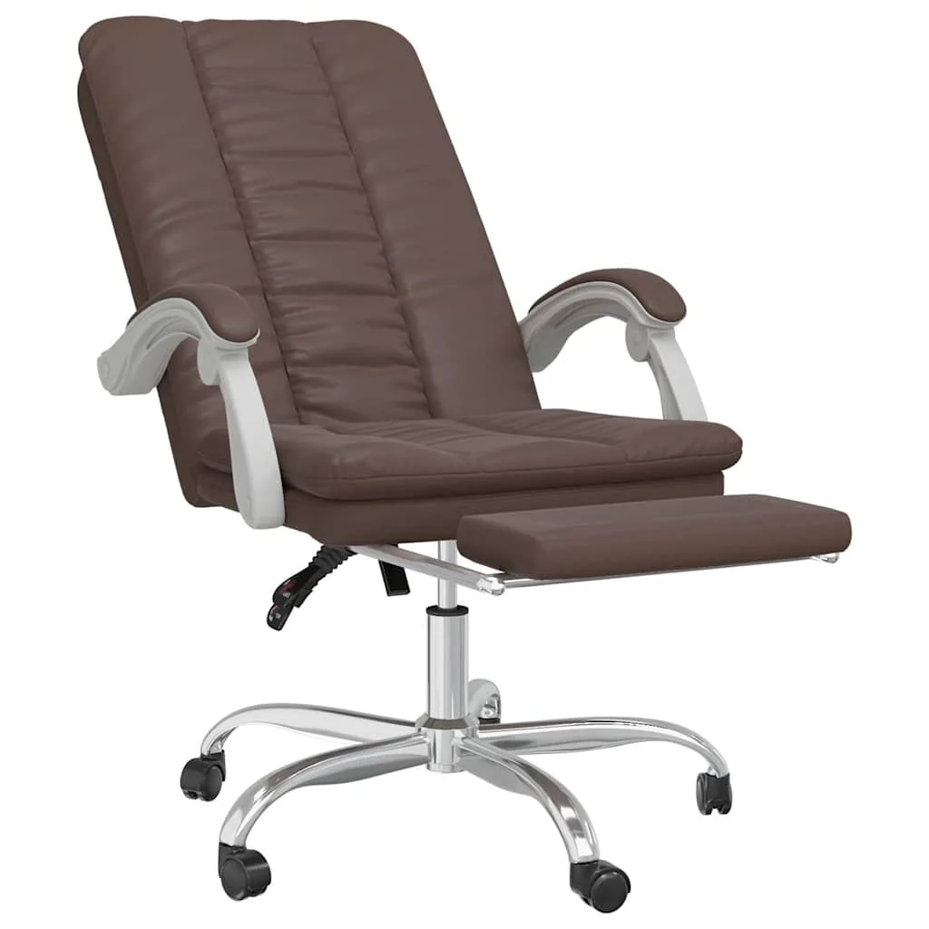 Fauteuil inclinable de bureau 63 x 56 x 120 cm marron similicuir – vue de détail