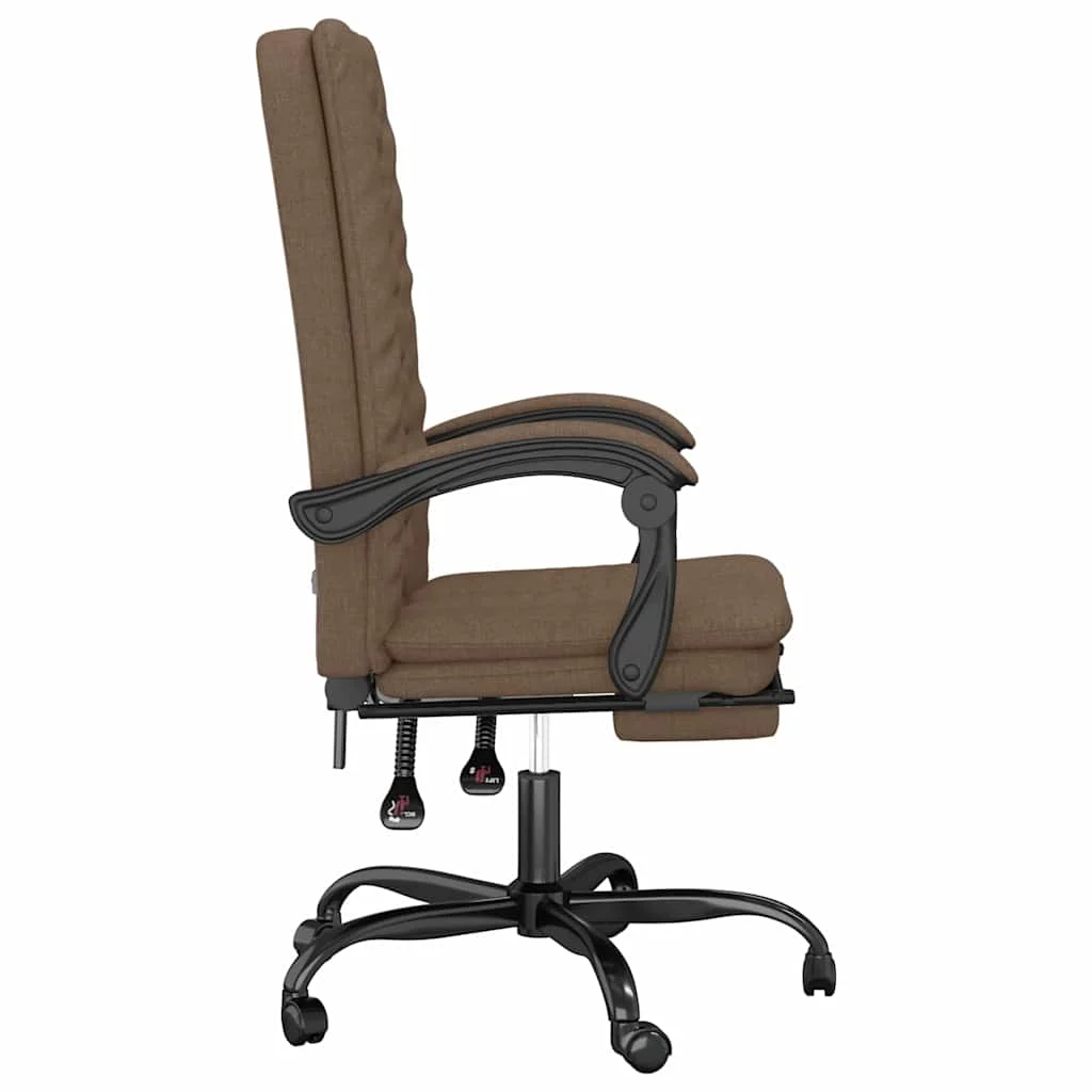 Fauteuil inclinable de bureau 63 x 56 x 120 cm marron tissu – vue de dessus