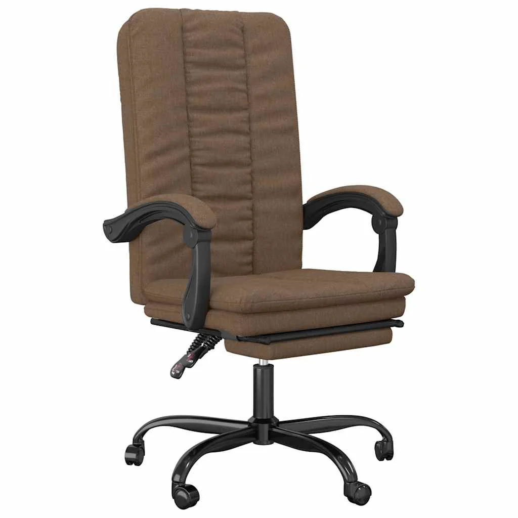 Fauteuil inclinable de bureau 63 x 56 x 120 cm marron tissu – vue de face