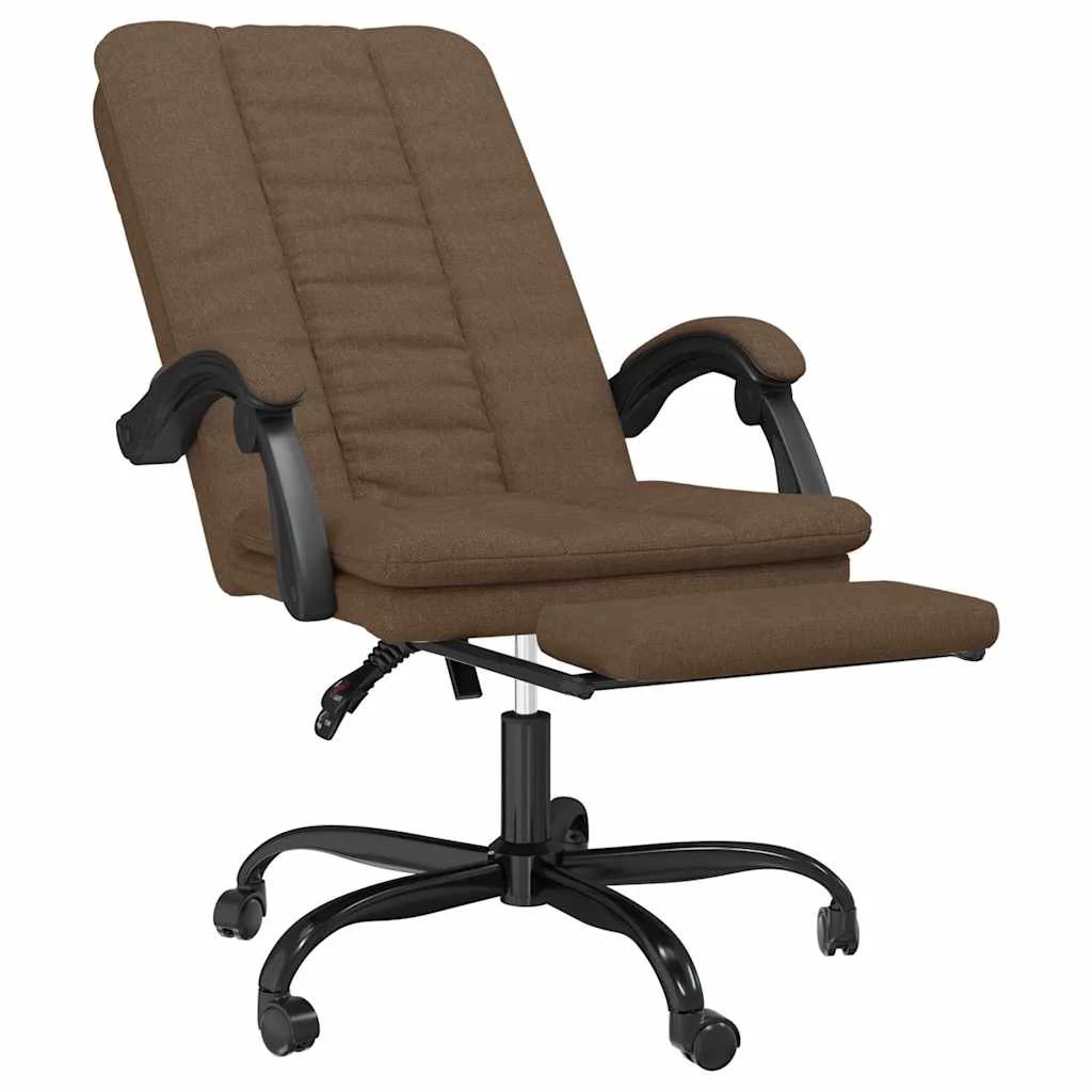 Fauteuil inclinable de bureau 63 x 56 x 120 cm marron tissu – vue de détail