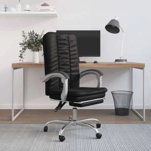 Fauteuil inclinable de bureau 63 x 56 x 120 cm noir similicuir – vue d’ensemble