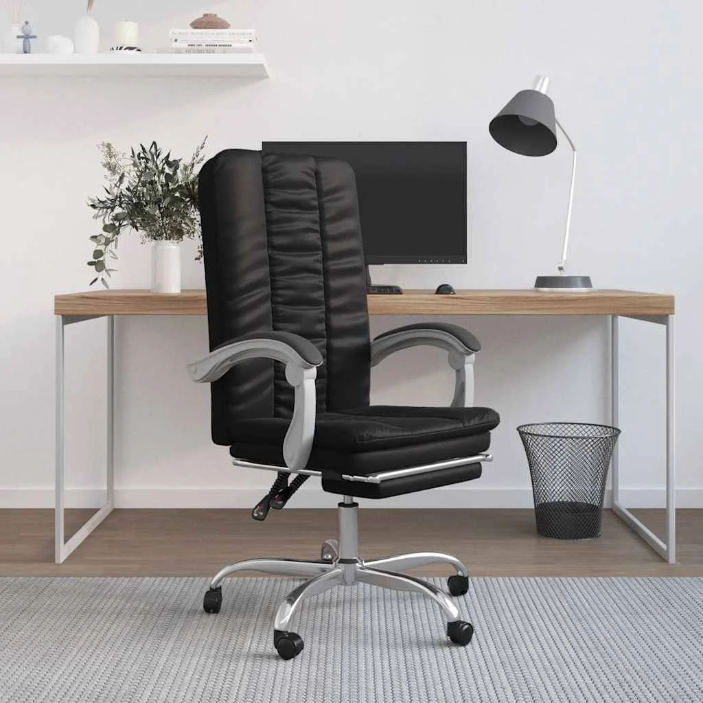 Fauteuil inclinable de bureau 63 x 56 x 120 cm noir similicuir – vue d’ensemble