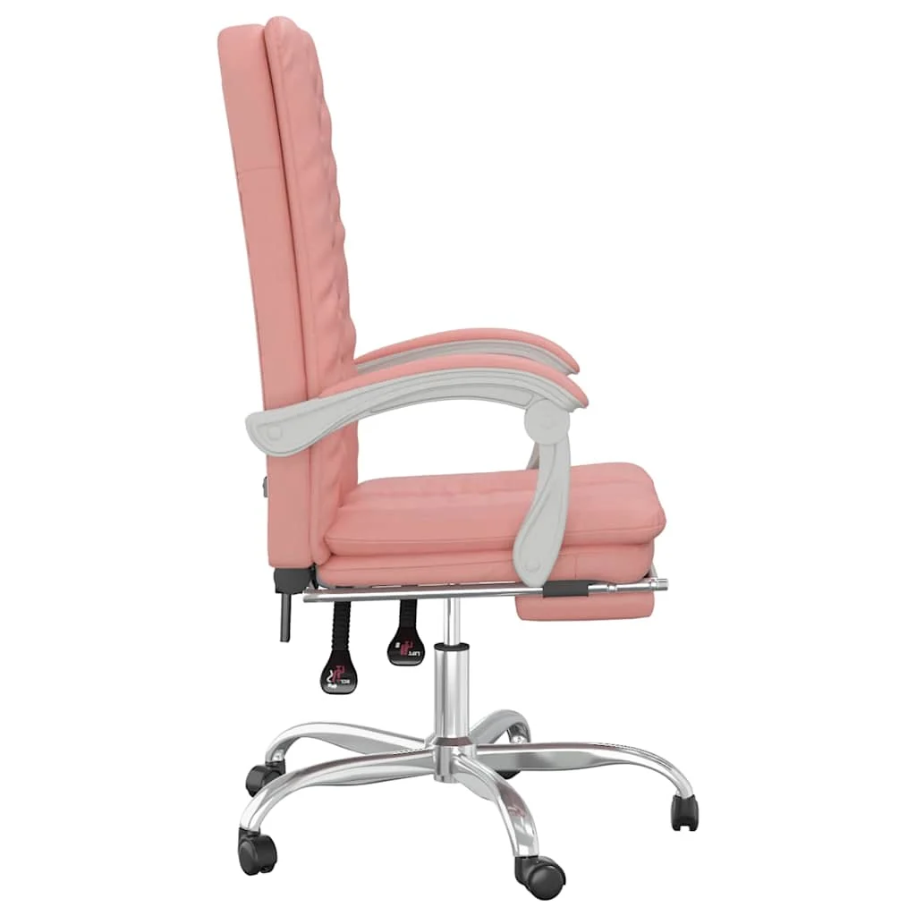 Fauteuil inclinable de bureau 63 x 56 x 120 cm rose similicuir – vue de dessus