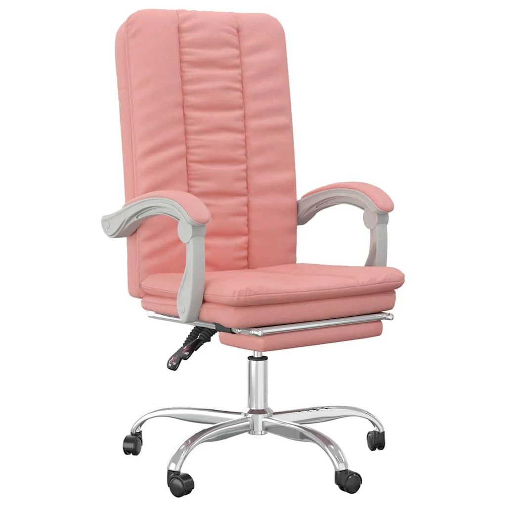 Fauteuil inclinable de bureau 63 x 56 x 120 cm rose similicuir – vue de face