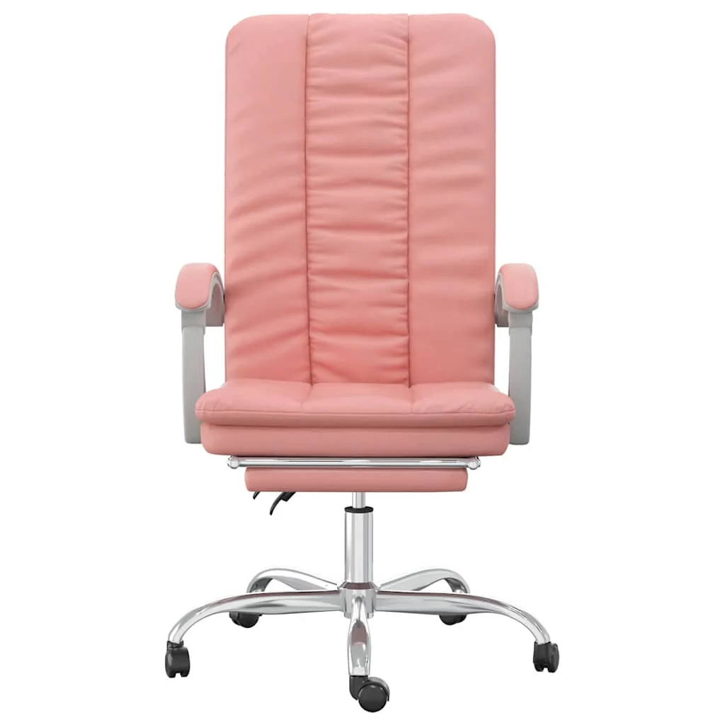 Fauteuil inclinable de bureau 63 x 56 x 120 cm rose similicuir – vue de côté