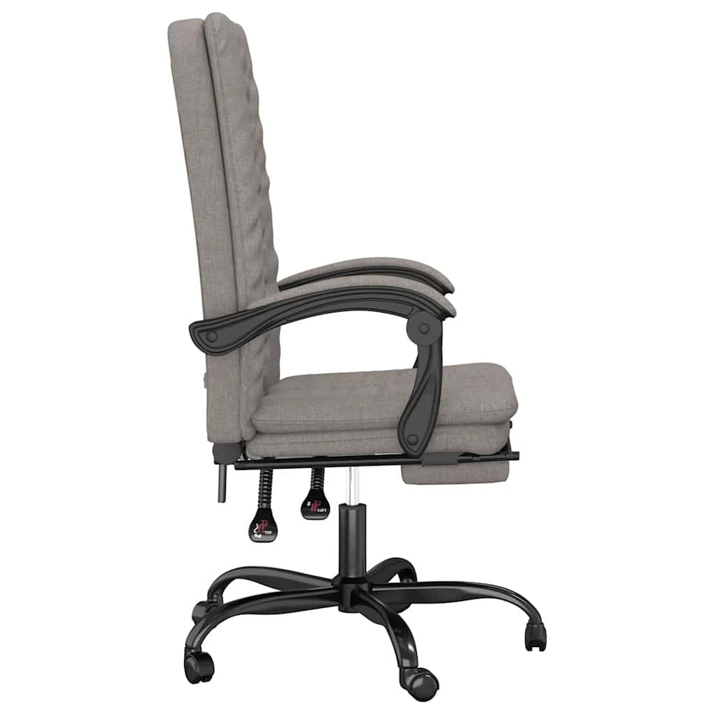 Fauteuil inclinable de bureau 63 x 56 x 120 cm taupe tissu – vue de dessus