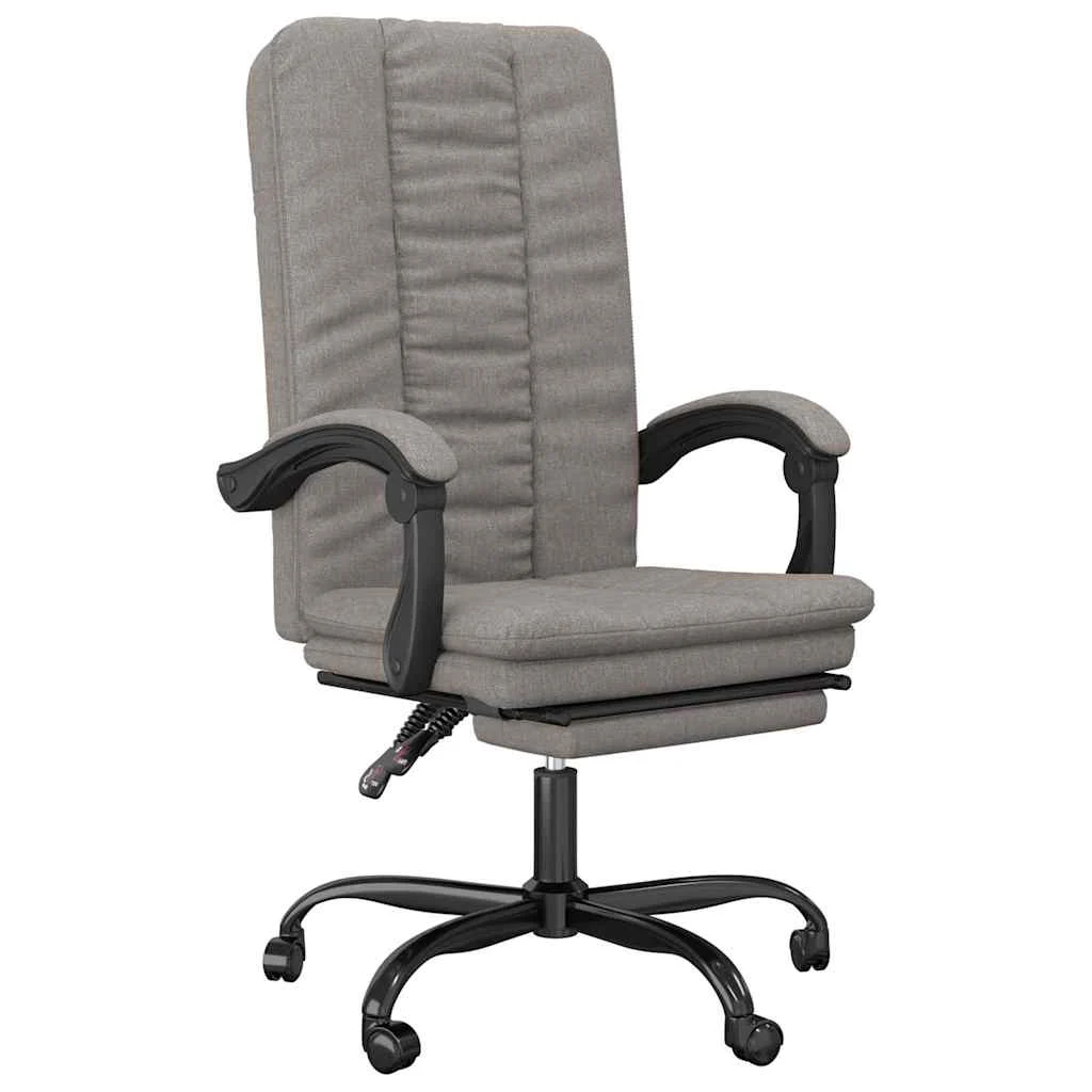 Fauteuil inclinable de bureau 63 x 56 x 120 cm taupe tissu – vue de face