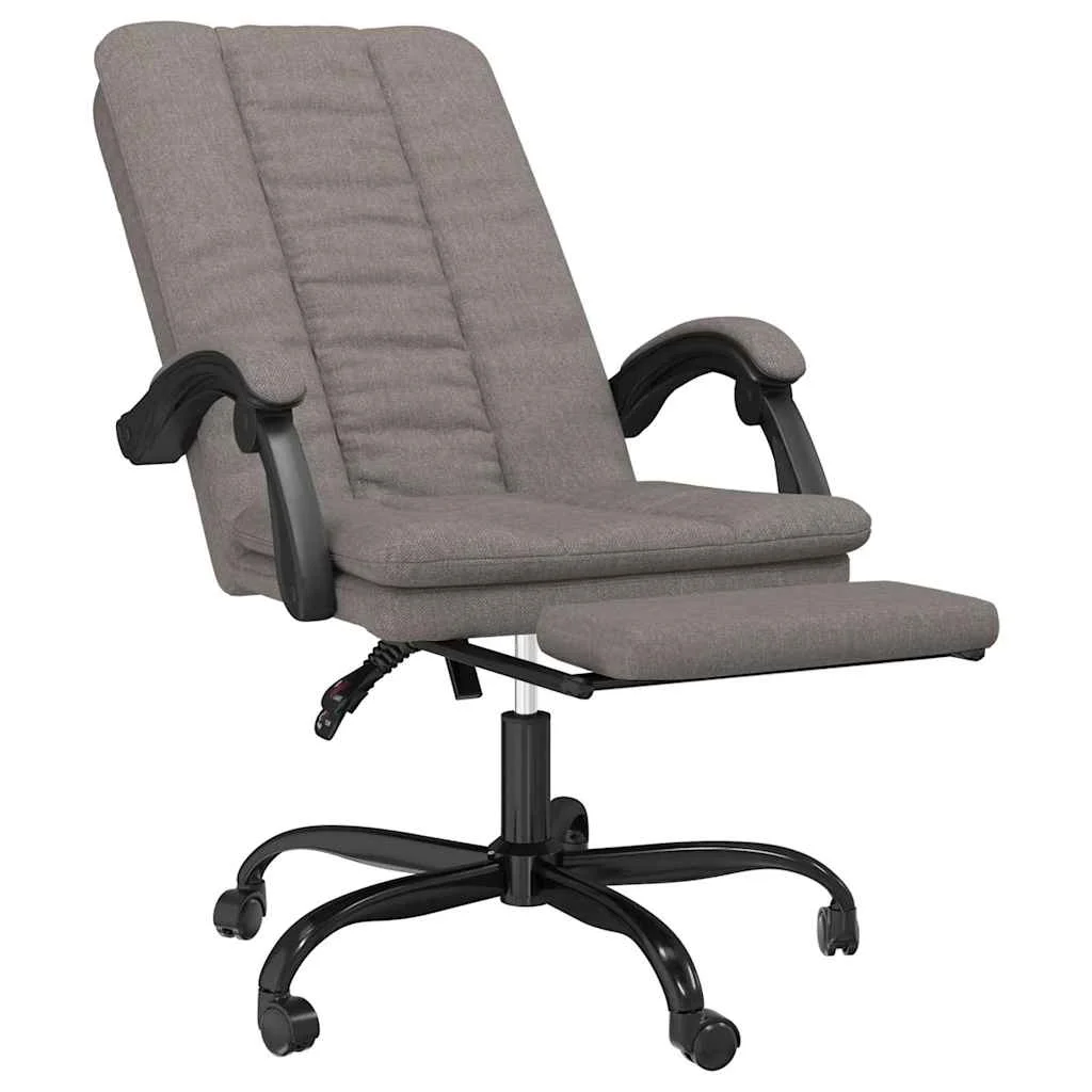 Fauteuil inclinable de bureau 63 x 56 x 120 cm taupe tissu – vue de détail