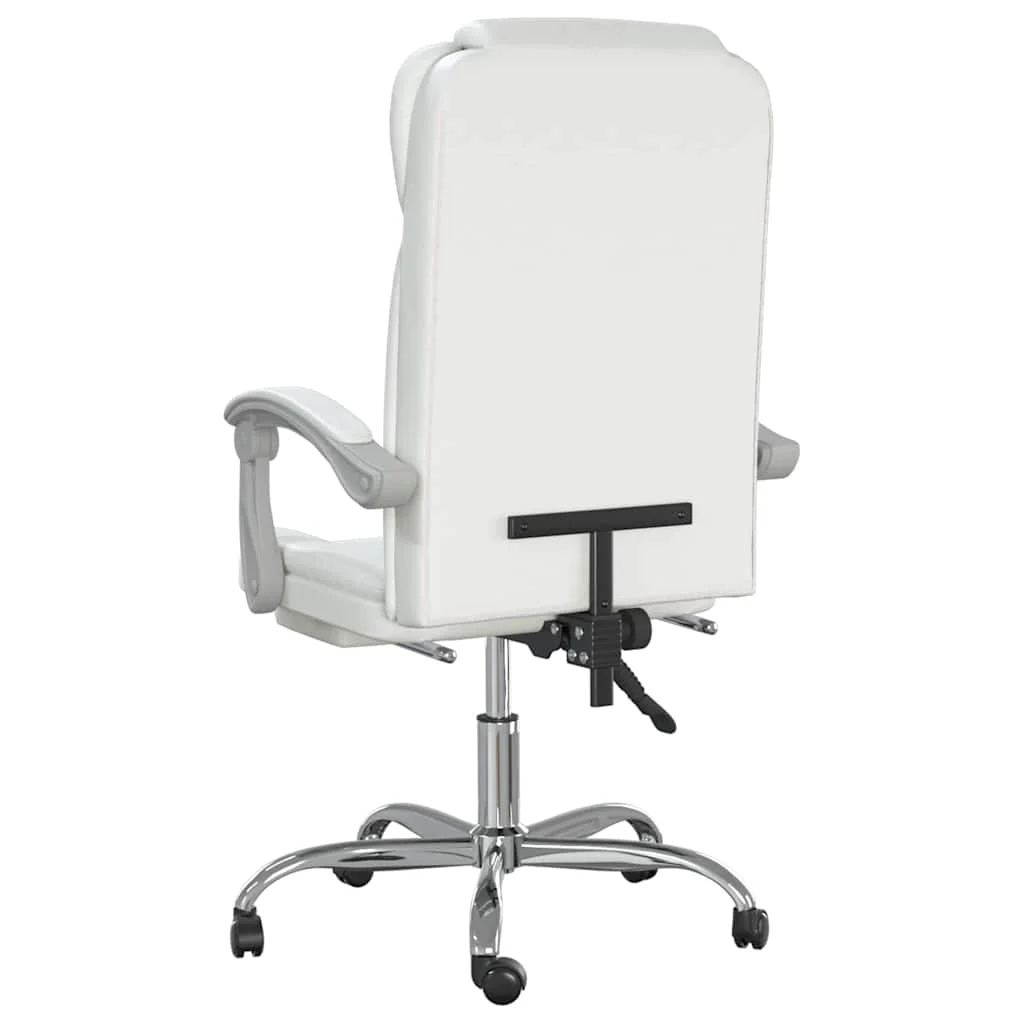 Fauteuil inclinable de bureau 63 x 56 x 122 cm blanc similicuir – modèle 4 – vue en situation