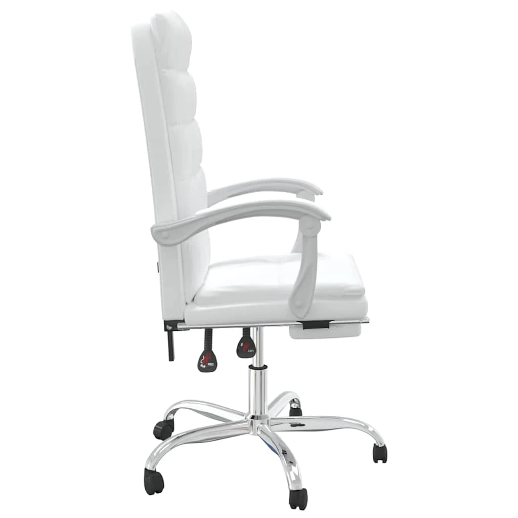 Fauteuil inclinable de bureau 63 x 56 x 122 cm blanc similicuir – modèle 3 – vue de dessus