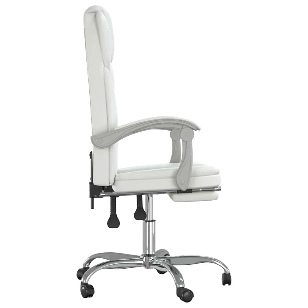 Fauteuil inclinable de bureau 63 x 56 x 122 cm blanc similicuir – modèle 4 – vue de dessus