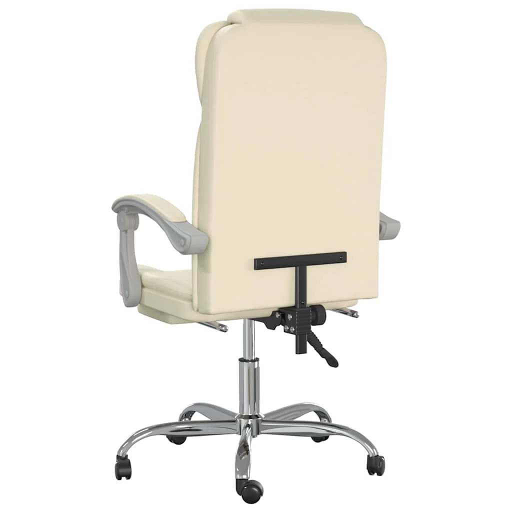 Fauteuil inclinable de bureau 63 x 56 x 122 cm crème similicuir – modèle 3 – vue en situation