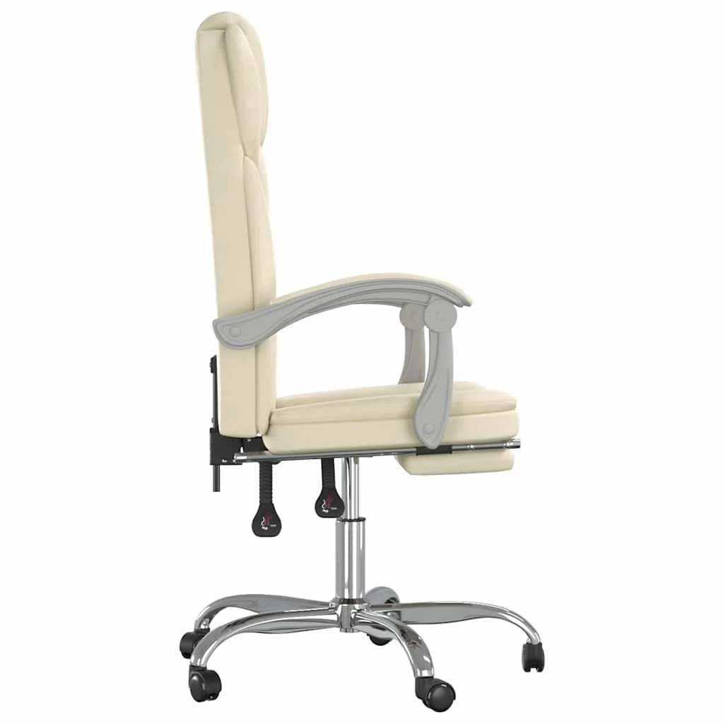 Fauteuil inclinable de bureau 63 x 56 x 122 cm crème similicuir – modèle 3 – vue de dessus