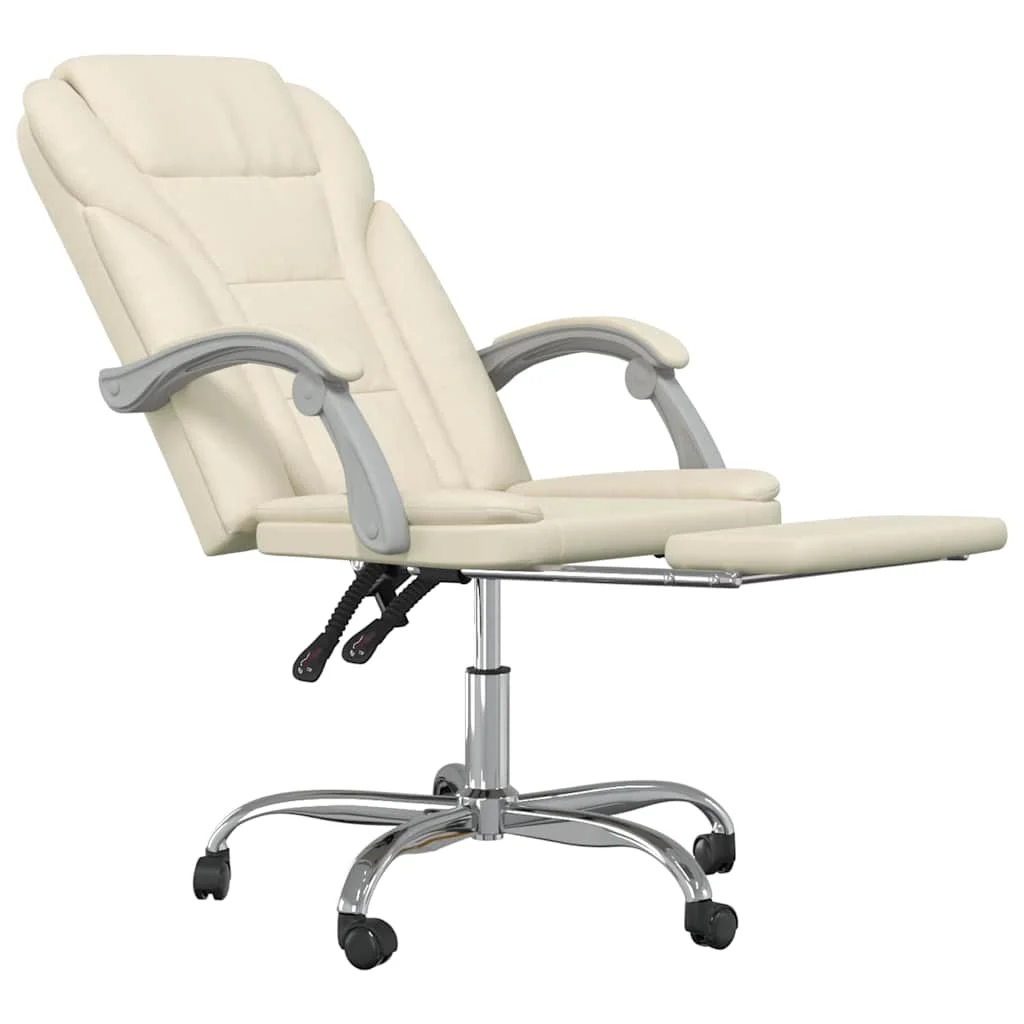 Fauteuil inclinable de bureau 63 x 56 x 122 cm crème similicuir – modèle 3 – vue de détail