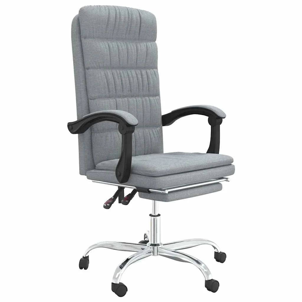 Fauteuil inclinable de bureau 63 x 56 x 122 cm gris clair tissu – modèle 3 – vue de face
