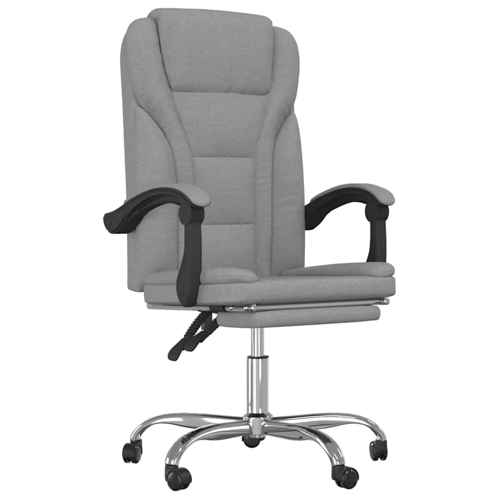Fauteuil inclinable de bureau 63 x 56 x 122 cm gris clair tissu – modèle 4 – vue de face