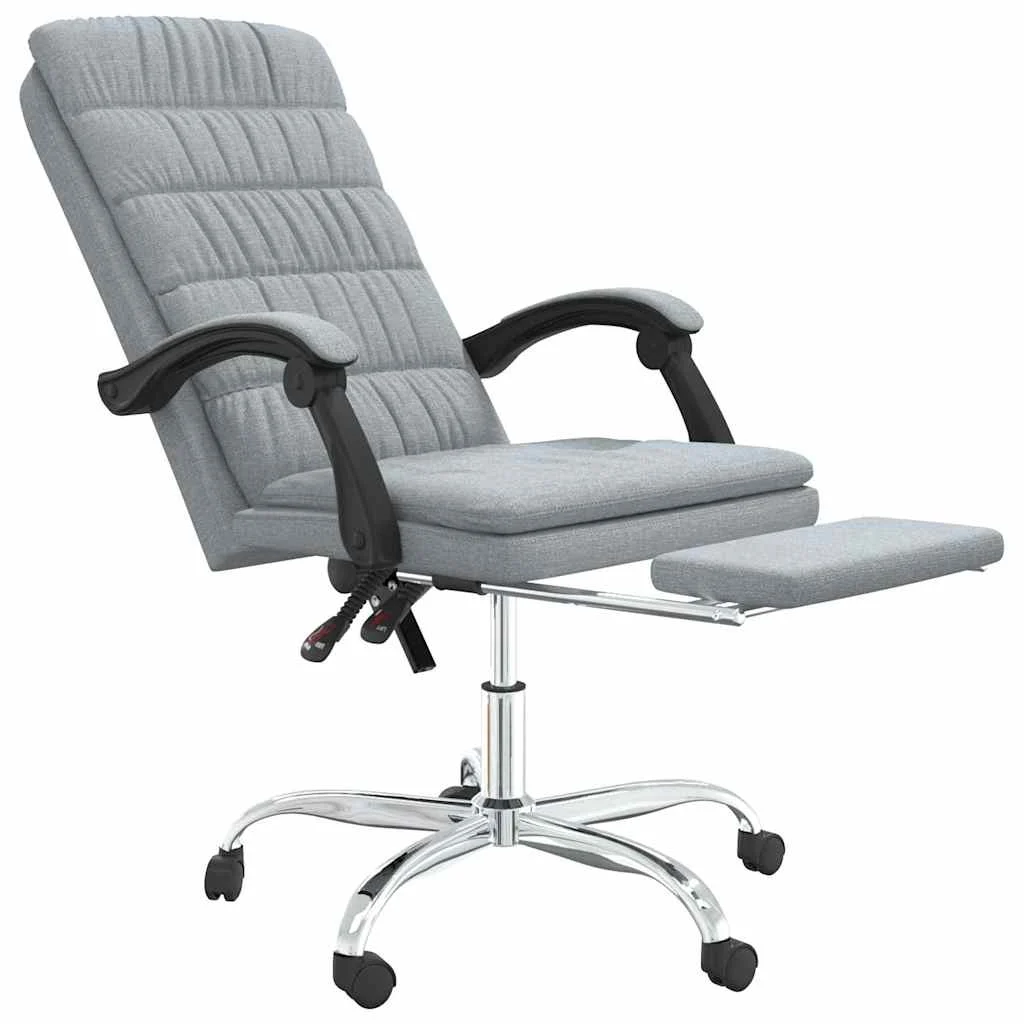 Fauteuil inclinable de bureau 63 x 56 x 122 cm gris clair tissu – modèle 3 – vue de détail