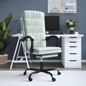Fauteuil inclinable de bureau 63 x 56 x 122 cm gris clair velours – vue d’ensemble