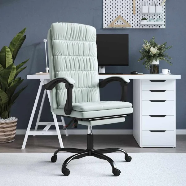 Fauteuil inclinable de bureau 63 x 56 x 122 cm gris clair velours – vue d’ensemble