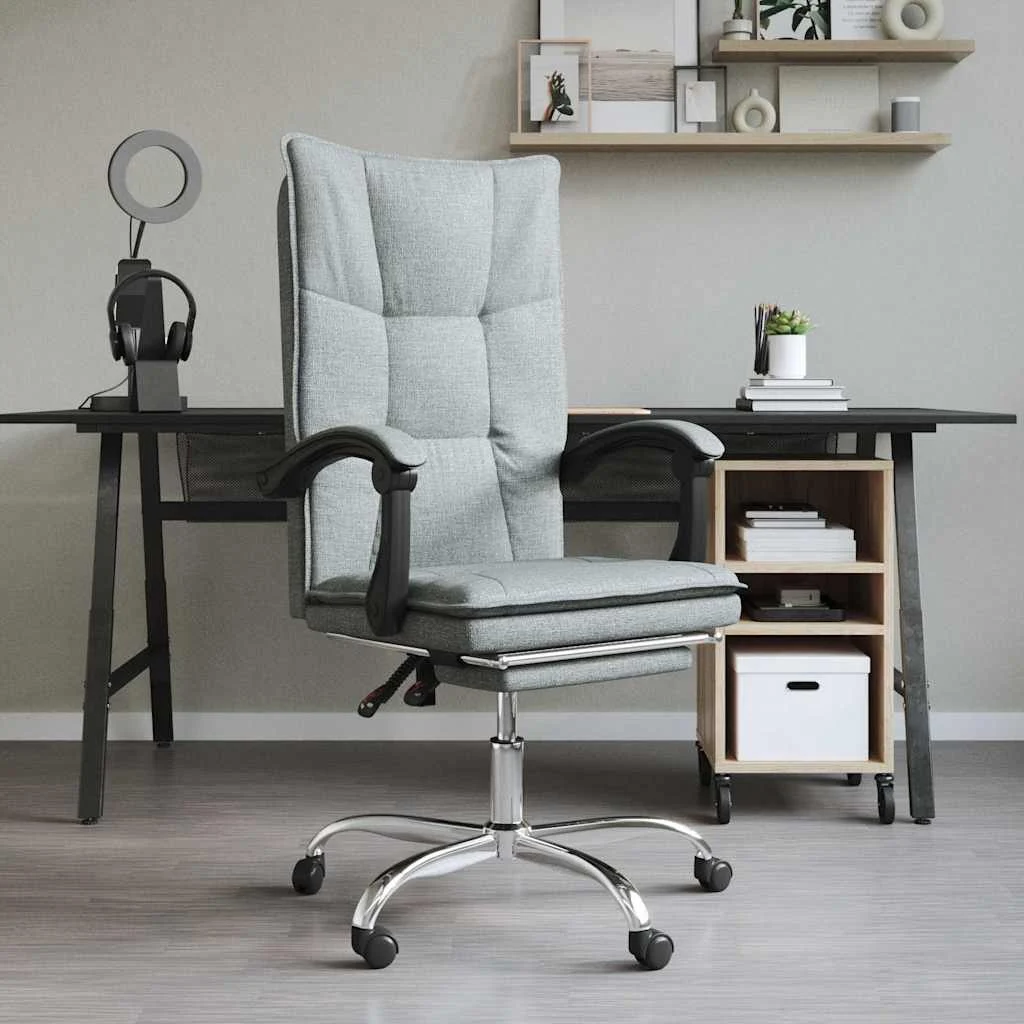 Fauteuil inclinable de bureau 63 x 56 x 122 cm gris foncé tissu – modèle 5 – vue d’ensemble