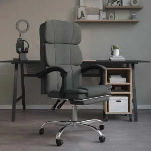 Fauteuil inclinable de bureau 63 x 56 x 122 cm gris foncé tissu – modèle 2 – vue d’ensemble
