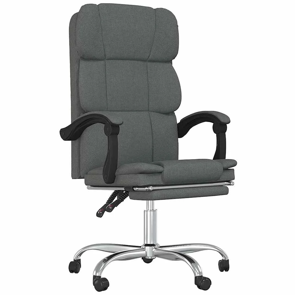 Fauteuil inclinable de bureau 63 x 56 x 122 cm gris foncé tissu – modèle 6 – vue de face