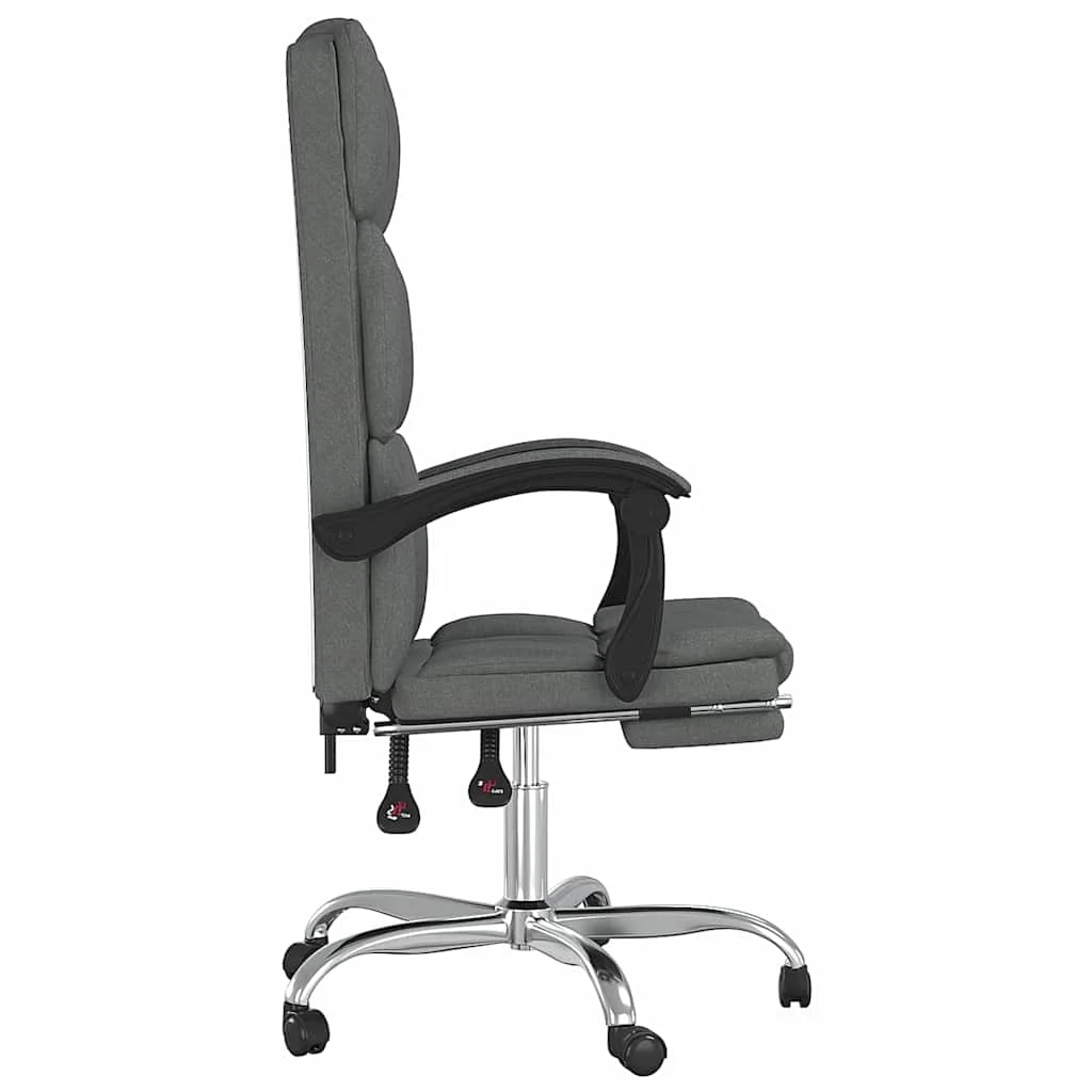 Fauteuil inclinable de bureau 63 x 56 x 122 cm gris foncé tissu – modèle 6 – vue de détail