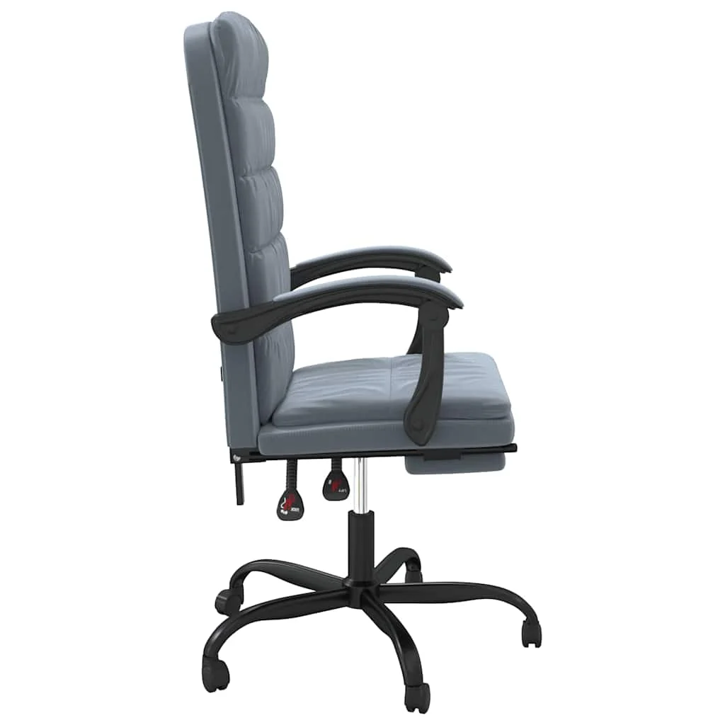 Fauteuil inclinable de bureau 63 x 56 x 122 cm gris foncé velours – vue de dessus