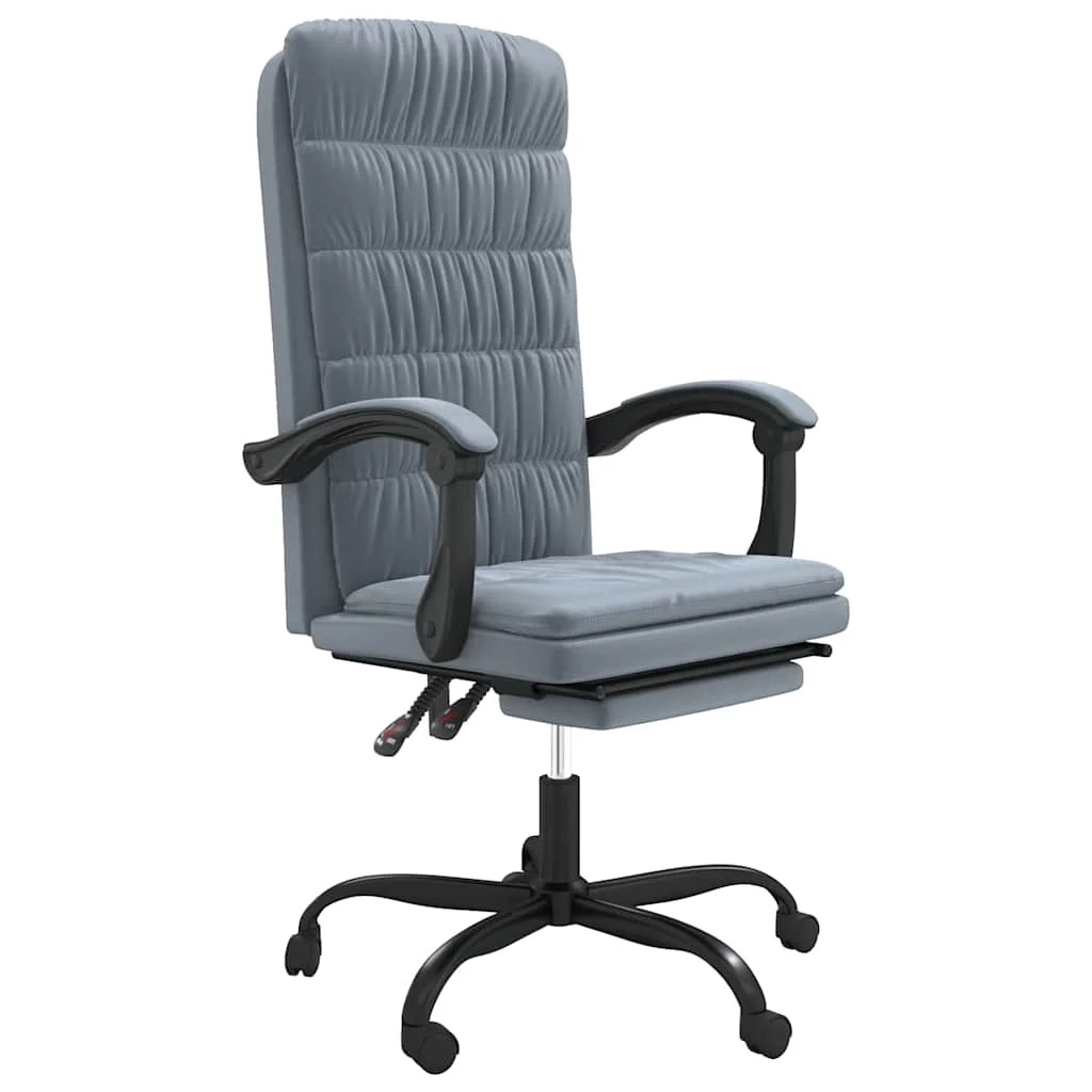 Fauteuil inclinable de bureau 63 x 56 x 122 cm gris foncé velours – vue de face