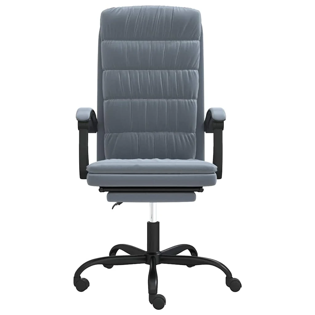 Fauteuil inclinable de bureau 63 x 56 x 122 cm gris foncé velours – vue de côté