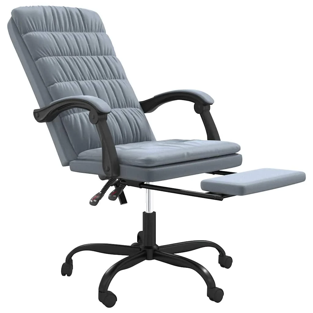 Fauteuil inclinable de bureau 63 x 56 x 122 cm gris foncé velours – vue de détail