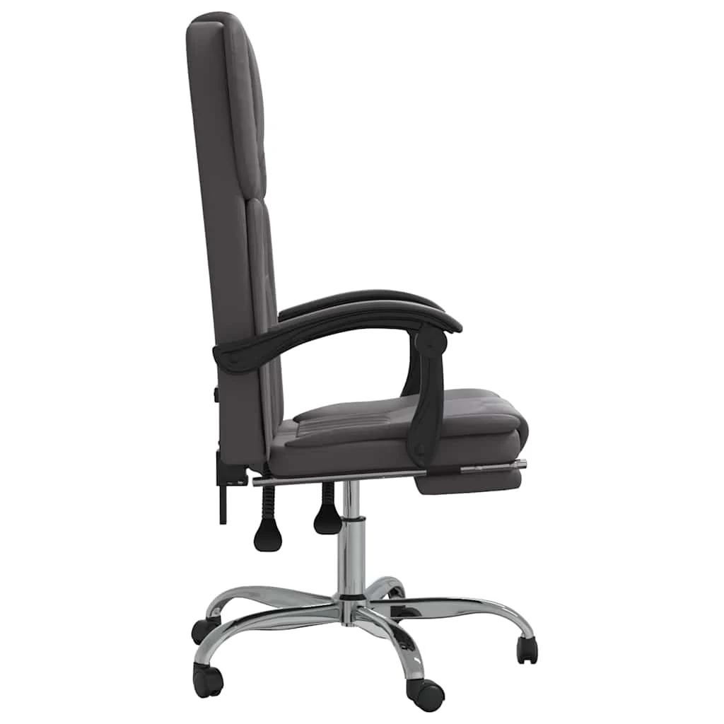 Fauteuil inclinable de bureau 63 x 56 x 122 cm gris similicuir – vue de dessus