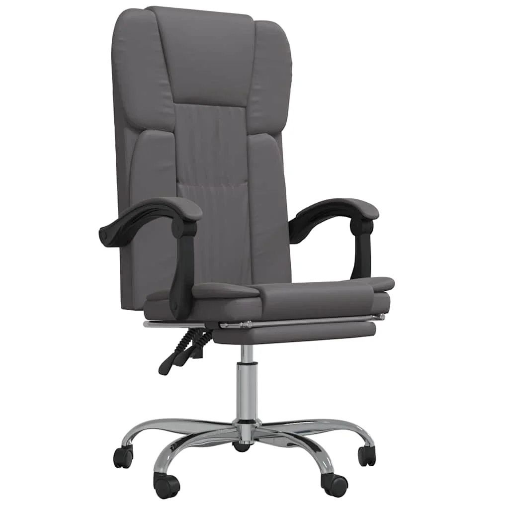 Fauteuil inclinable de bureau 63 x 56 x 122 cm gris similicuir – vue de face
