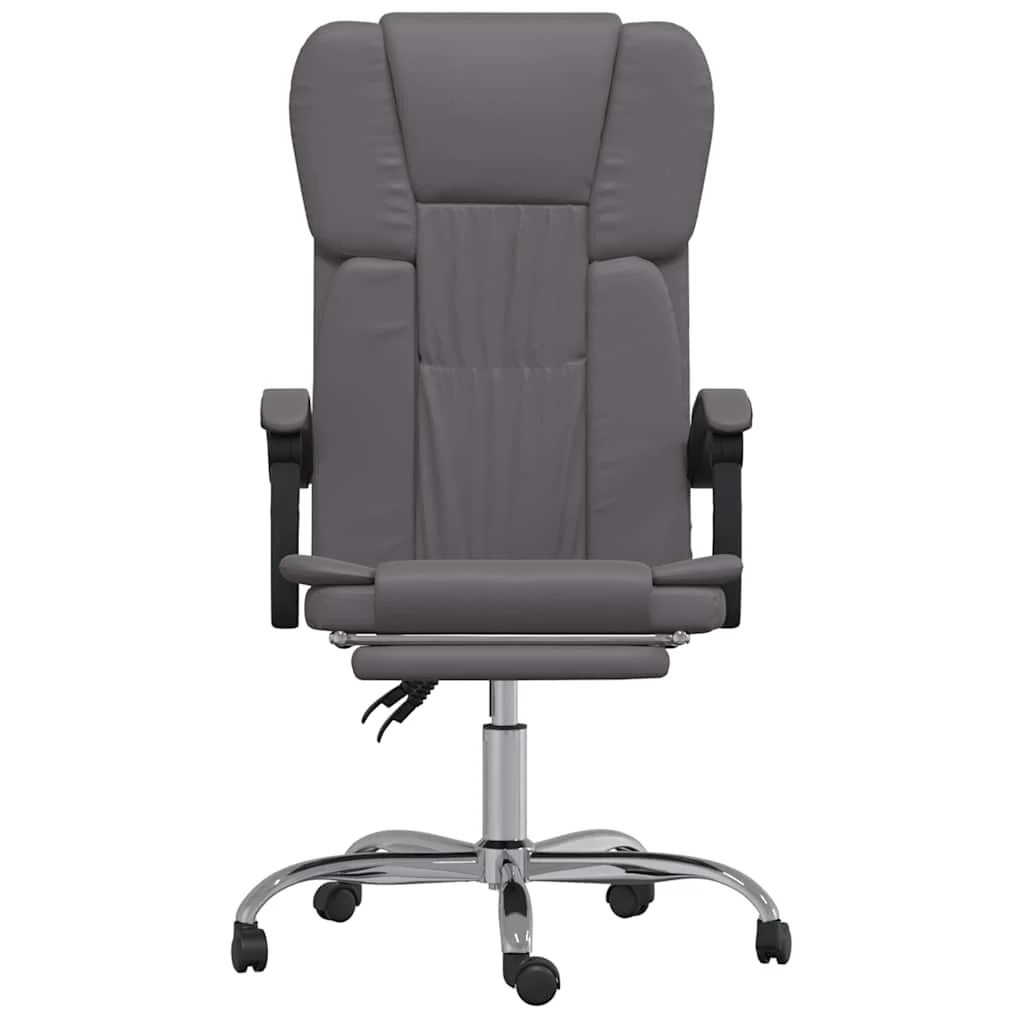 Fauteuil inclinable de bureau 63 x 56 x 122 cm gris similicuir – vue de côté