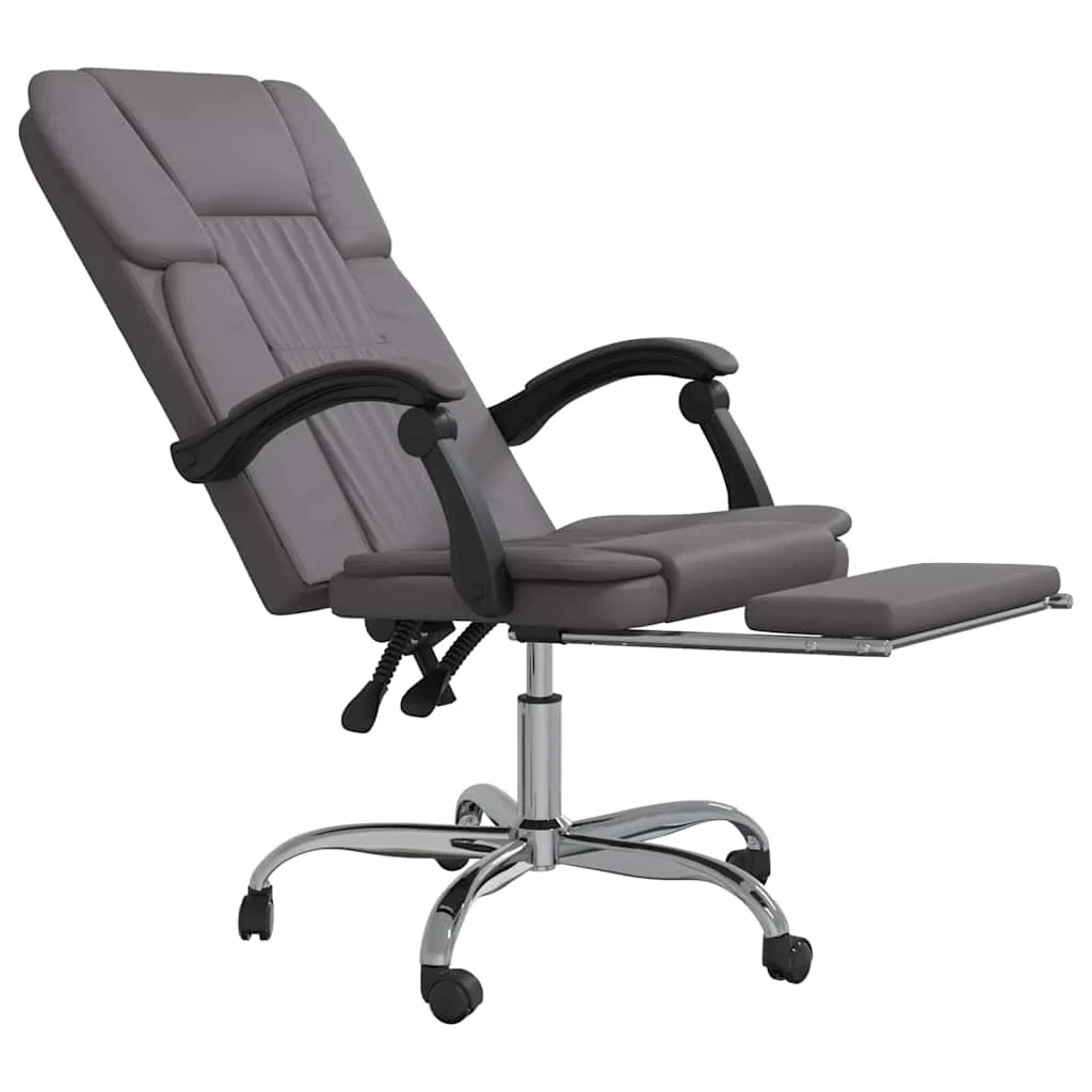 Fauteuil inclinable de bureau 63 x 56 x 122 cm gris similicuir – vue de détail