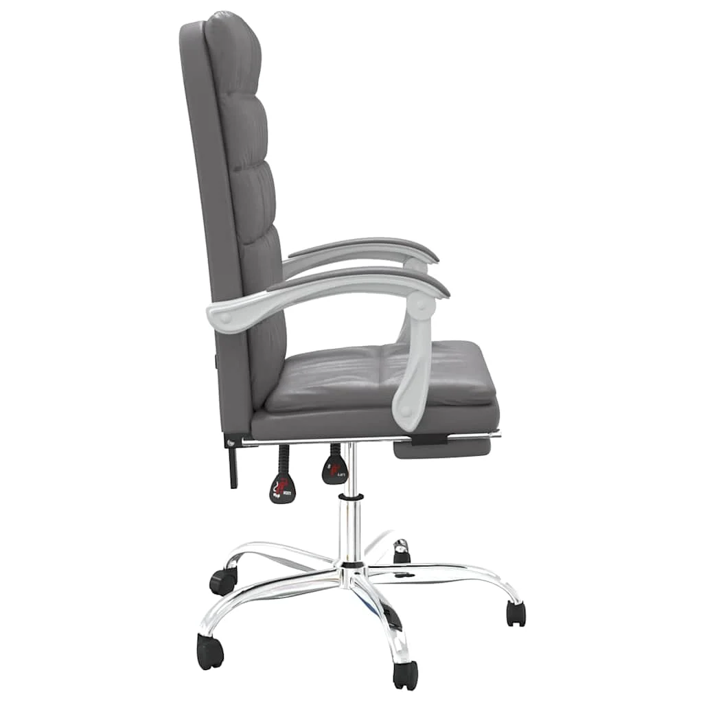 Fauteuil inclinable de bureau 63 x 56 x 122 cm gris similicuir – modèle 3 – vue de dessus
