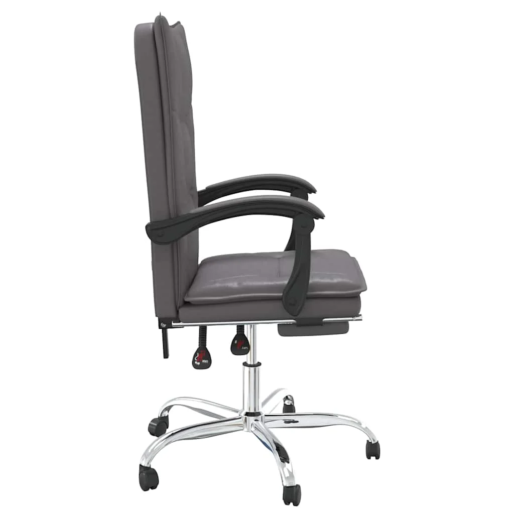 Fauteuil inclinable de bureau 63 x 56 x 122 cm gris similicuir – modèle 6 – vue de dessus