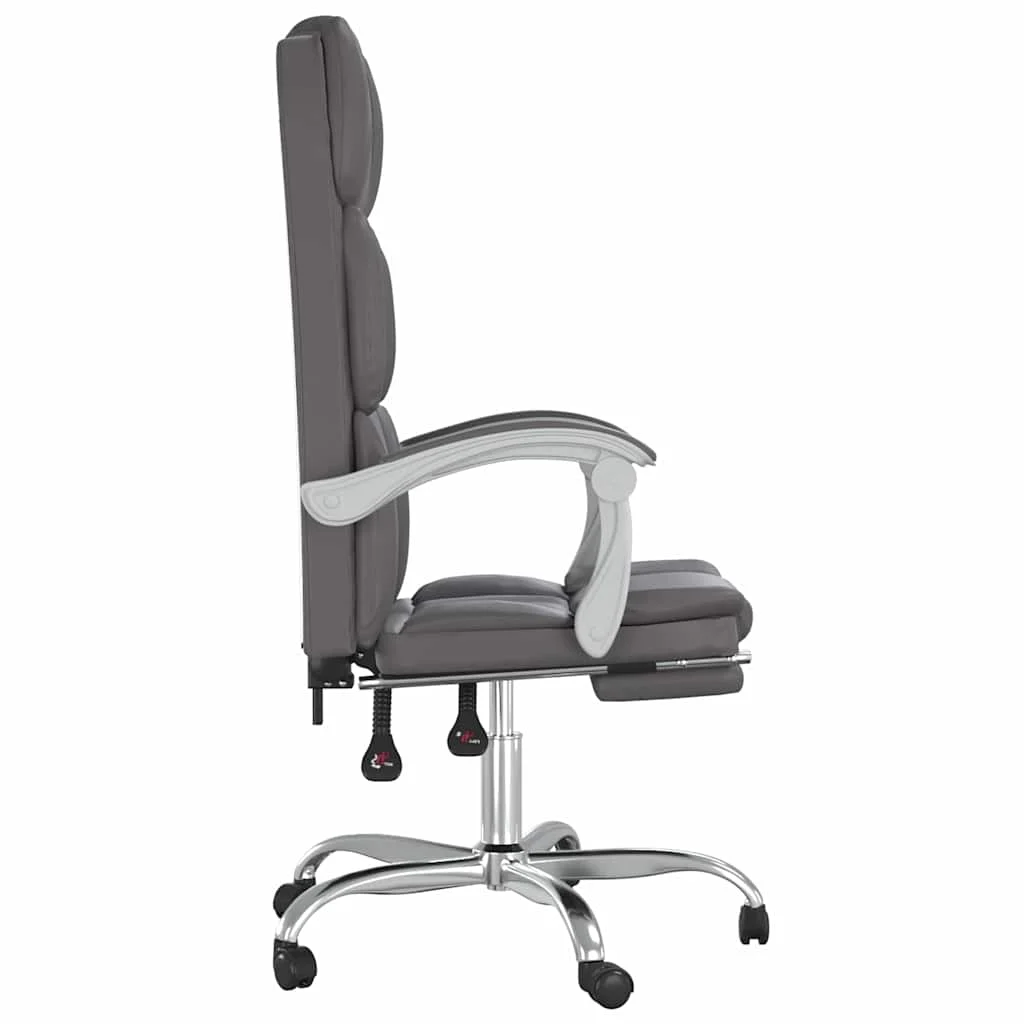 Fauteuil inclinable de bureau 63 x 56 x 122 cm gris similicuir – modèle 2 – vue de dessus