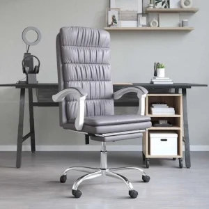 Fauteuil inclinable de bureau 63 x 56 x 122 cm gris similicuir – modèle 3 – vue d’ensemble