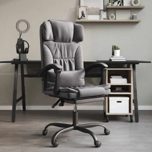 Fauteuil inclinable de bureau 63 x 56 x 122 cm gris similicuir – modèle 5 – vue d’ensemble