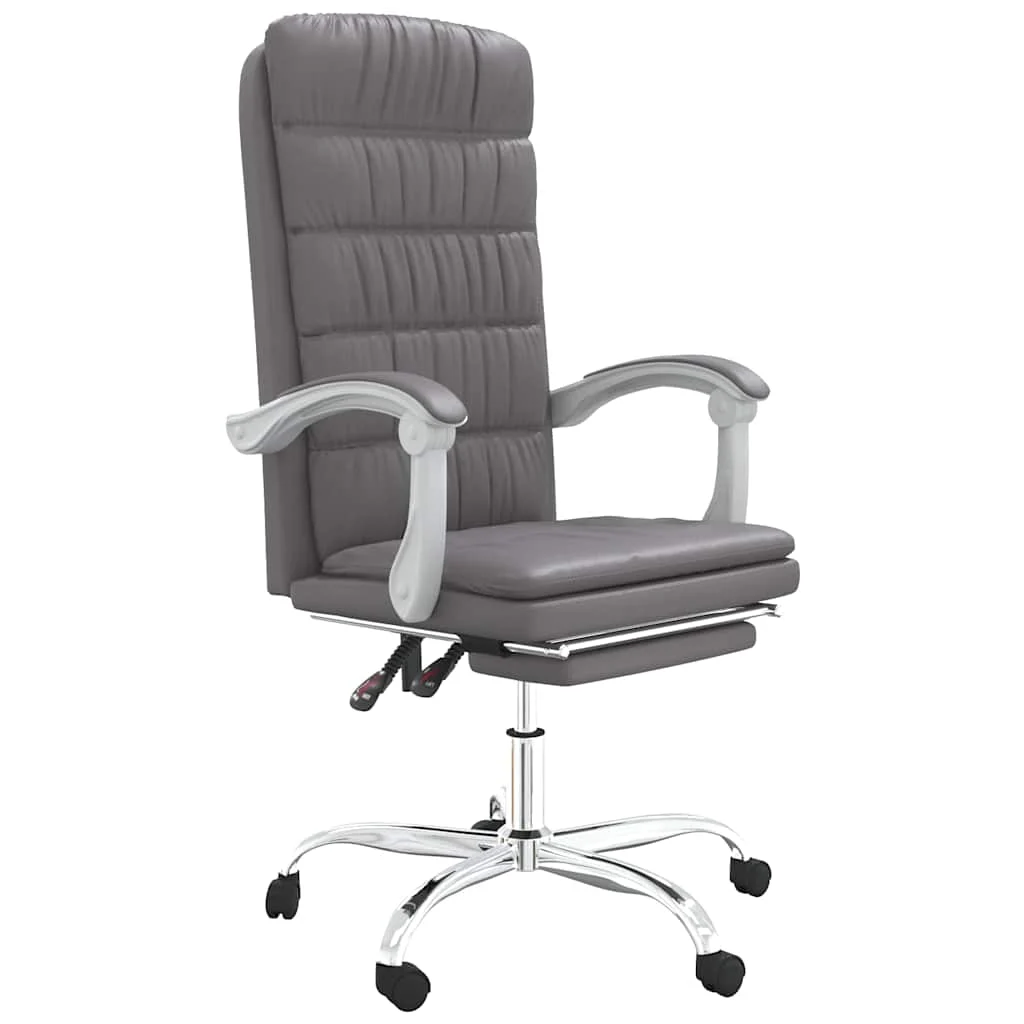 Fauteuil inclinable de bureau 63 x 56 x 122 cm gris similicuir – modèle 3 – vue de face