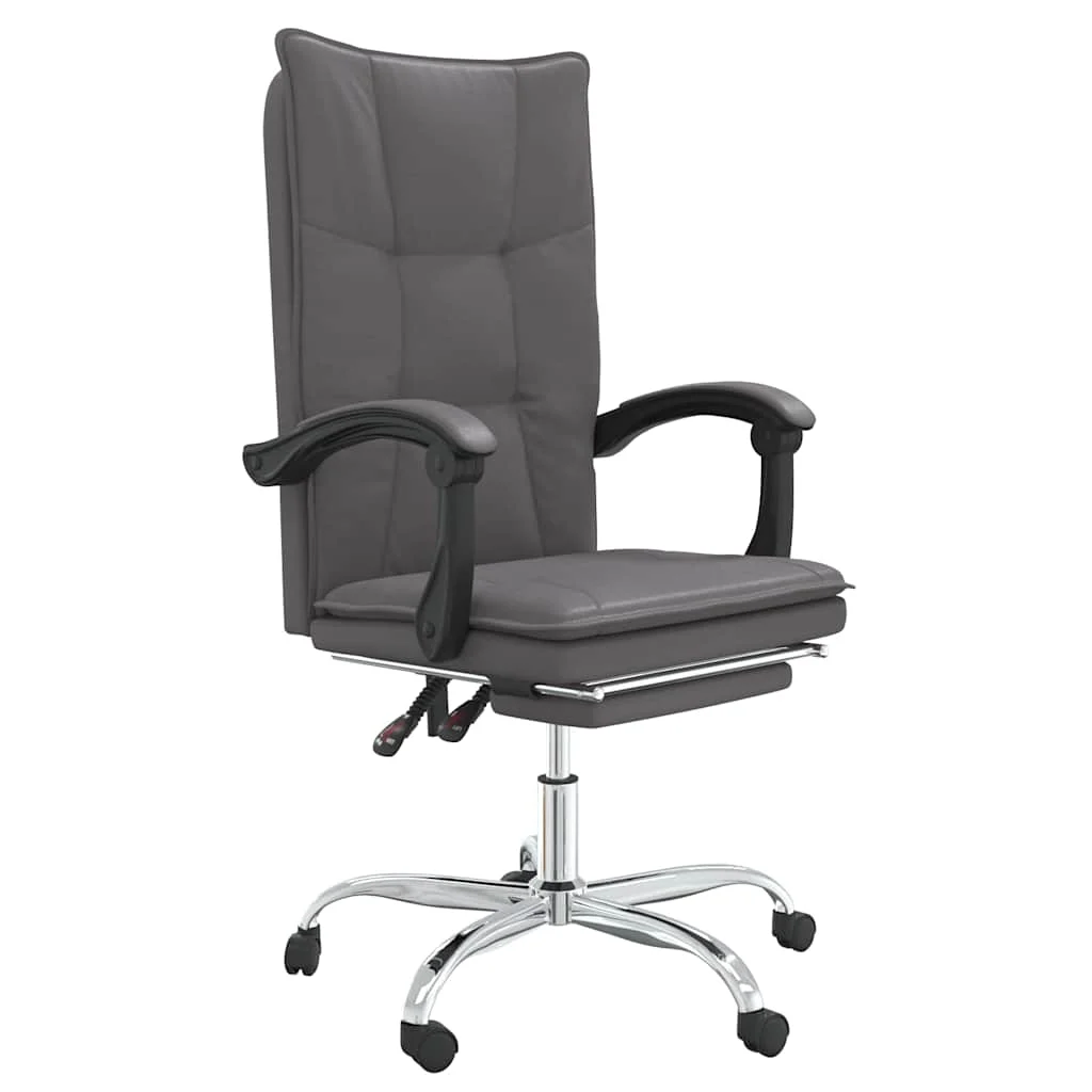 Fauteuil inclinable de bureau 63 x 56 x 122 cm gris similicuir – modèle 6 – vue de face